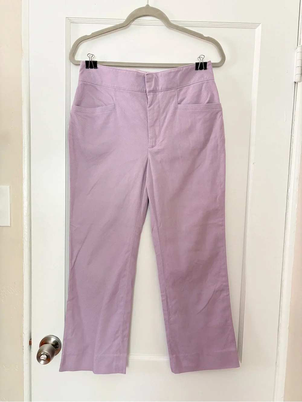 Coach x Selena Gomez Lilac Sequin Floral Appliqué Capri cropped Pants Rare